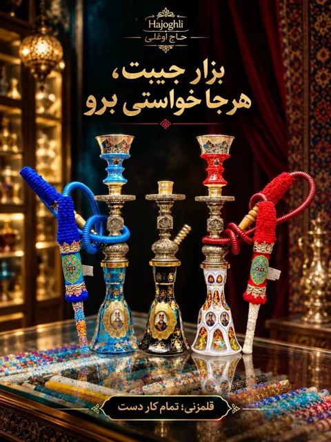 قلم‌زنی تمام‌دست با طرح گل و مرغ ایرانی و تکنیک سیاه‌قلم کد ۲۱۲۲